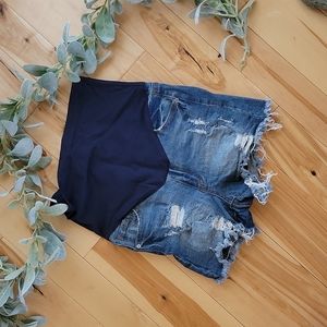 Pinkblush maternity jean shorts destructed